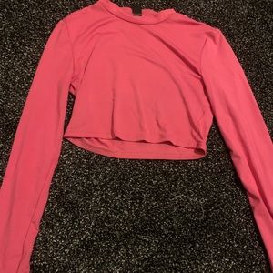 Pink long sleeve crop top from shein size xs